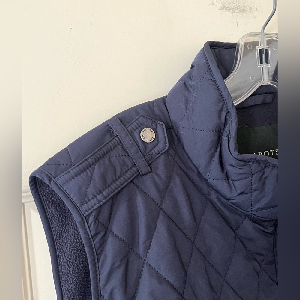 Talbots Navy Quilted Zip-Front Vest - Picture 15 of 16